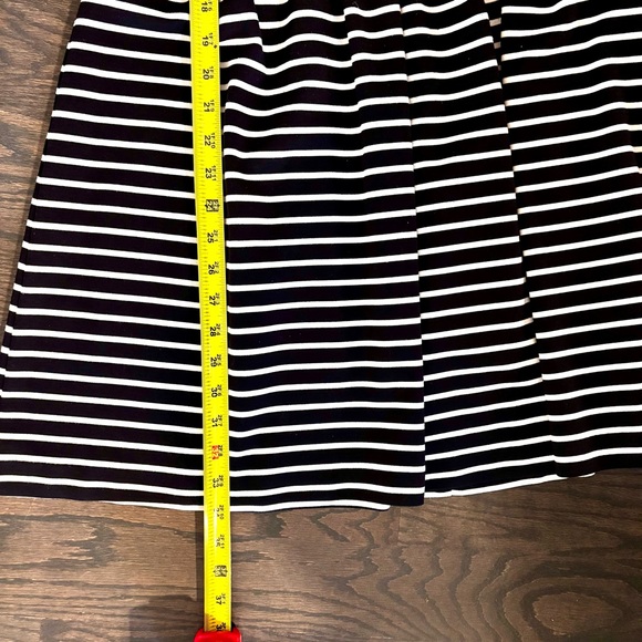 Peter Som Black and White Striped Fit and Flare Mini Dress Sz L - Picture 4 of 9